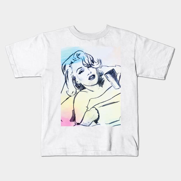 Goddess in Bed Kids T-Shirt by Svetlana Pelin